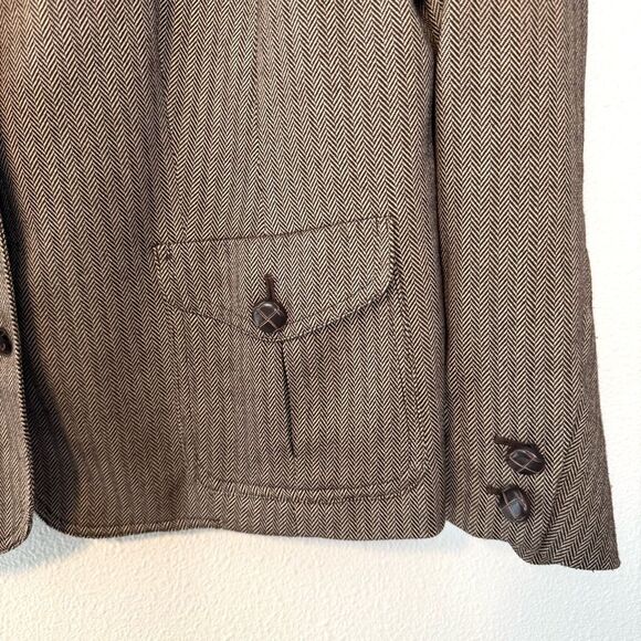 Vintage Judith Hart Brown Herringbone Blazer Size 16W - Picture 3 of 9